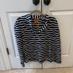 Tory Burch Black and White Striped Blouse